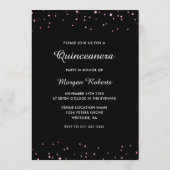 ピンクドレス&ブラックスウィート16 16thバースデーパーティー 招待状 (裏面)