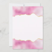 ピンクドレス&金ゴールドグリッターバルーン甘い16 招待状 (裏面)