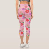 ピンクドードルアートおもしろい花/フローラ カプリレギンス (裏面)