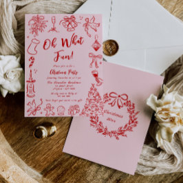 ピンクドードルクリスマスパーティの招待状予測できなおもしろい 招待状