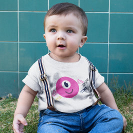 ピンクドードルスマイルなびくハイ ベビーTシャツ