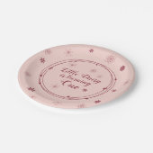 ピンクドードルフローラ1歳の誕生日 ペーパープレート (アングル)