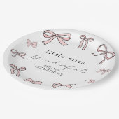 ピンクドードルボウベビーガール1st誕生日 ペーパープレート (アングル)