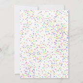 ピンクドーナスプリクル紙吹雪誕生日パーティー 招待状 (裏面)