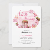 ピンクドーナッツデッセルバレンタインブライダルシャワー 招待状 (正面)