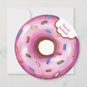 ピンクドーナッツバースデーパーティーラウンド招待状 招待状 (正面)