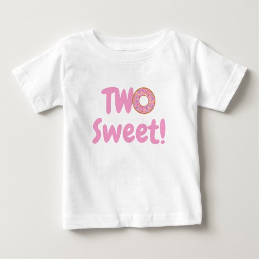ピンクドーナツの甘い2歳の誕生日 ベビーTシャツ (正面)