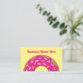 ピンクドーナツはパン屋の名刺のテンプレートを振りかけます 名刺 (スタンド正面)