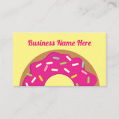 ピンクドーナツはパン屋の名刺のテンプレートを振りかけます 名刺 (正面)