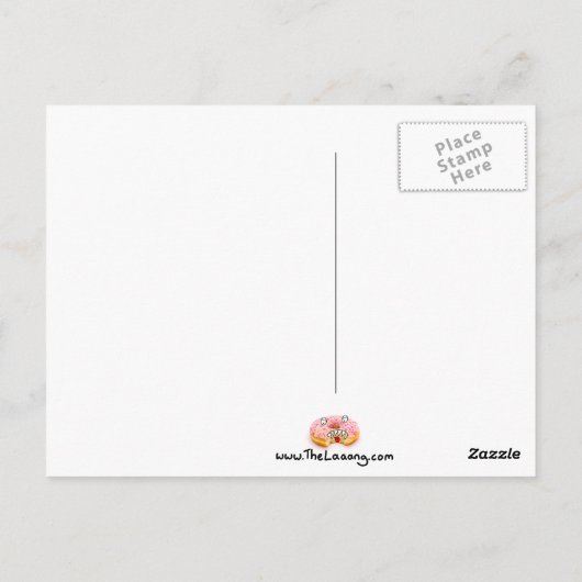 ピンクドーナツキャラクターの郵便はがきのタワー ポストカード (裏面)