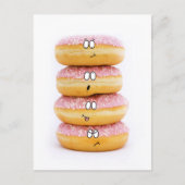 ピンクドーナツキャラクターの郵便はがきのタワー ポストカード (正面)