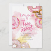 ピンクドーナツスウィートドーナツ2nd誕生日 招待状 (正面)