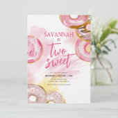 ピンクドーナツスウィートドーナツ2nd誕生日 招待状 (スタンド正面)