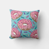 ピンクドーナツドーナツスプリンクルつや消しグルメ クッション (正面)