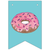 ピンクドーナツドーナツバースデーパーティーブレックファースト バンティングフラッグ (第2の旗)