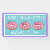 ピンクドーナツドーナツバースデーパーティーブレックファースト 横断幕 (横)