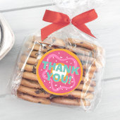 ピンクドーナツパーティーありがとう ラウンドシール