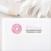 ピンクドーナツベビー振りかける差出人住所 ラベル (インサイチュ)