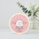 ピンクドーナツベビー散水シャワーバイメールサークル 招待状 (スタンド正面)