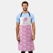 ピンクドーナツベーカリーデザーパーソナライズされたト エプロン (着用した状態)