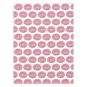 ピンクドーナツレインボーブラウンドーナツブレックファースト テーブルクロス (正面)