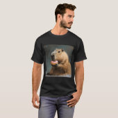 ピンクドーナツ付きカピバラ Tシャツ (正面フル)