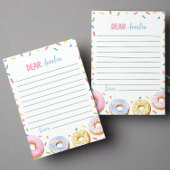 ピンクドーナツ女の子タイムカプセルノートメッセージカード サンキューカード