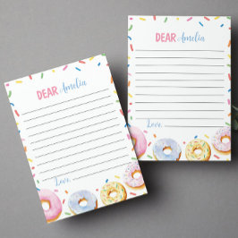 ピンクドーナツ女の子タイムカプセルノートメッセージカード サンキューカード