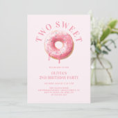 ピンクドーナツ女子の2歳の誕生日パーティー Sweet 2nd 招待状 (スタンド正面)