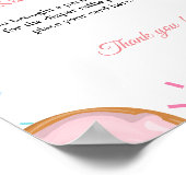 ピンクドーナツ振りおむつラッフルベビーシャワーゲーム ポスター (角)