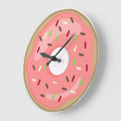 ピンクドーナツ時計 ラージ壁時計 (傾斜)
