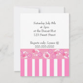 ピンクドーナツ誕生日パーティーへの招待 招待状 (裏面)