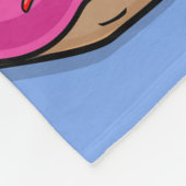 ピンクドーナツ集りの名前をカスタムするの青 フリースブランケット (角)