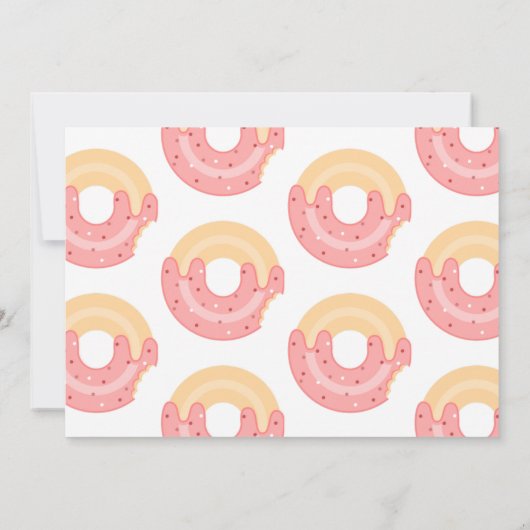 ピンクドーナツ1歳の誕生日 招待状 (裏面)