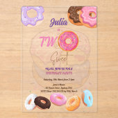 ピンクドーナツ2回目の誕生日 アクリル招待状 (正面)
