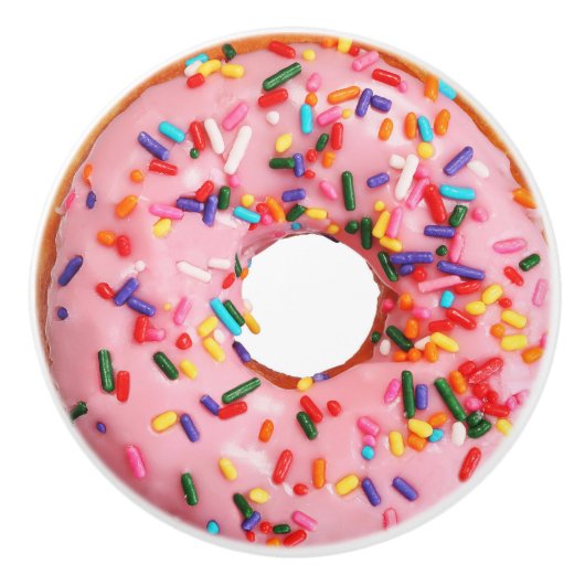 ピンクドーナツ2引き出しノブ セラミックノブ (正面)