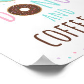 ピンクドーナツ&コーヒーバー誕生日標識 ポスター (角)