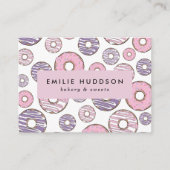 ピンクドーナツ、パープルドーナツ、ケーキ屋、ペストリーショップ 名刺 (正面)