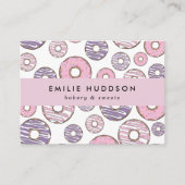 ピンクドーナツ、パープルドーナツ、ケーキ屋、ペストリーショップ 名刺 (正面)
