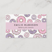 ピンクドーナツ、パープルドーナツ、ケーキ屋、ペストリーショップ 名刺 (正面)