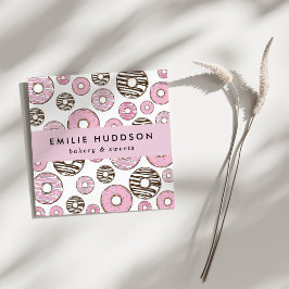 ピンクドーナツ、ホワイトドーナツ、ケーキショップ、ペストリーショップ スクエア名刺