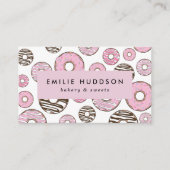 ピンクドーナツ、ホワイトドーナツ、ケーキショップ、ペストリーショップ 名刺 (正面)
