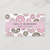 ピンクドーナツ、ホワイトドーナツ、ケーキショップ、ペストリーショップ 名刺 (正面)