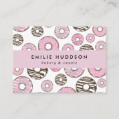 ピンクドーナツ、ホワイトドーナツ、ケーキショップ、ペストリーショップ 名刺 (正面)