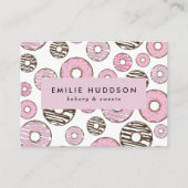 ピンクドーナツ、ホワイトドーナツ、ケーキショップ、ペストリーショップ 名刺 (正面)