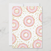 ピンクドーナツOhベビーガールズベビーシャワー 招待状 (裏面)