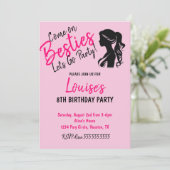 ピンクドールをテーマにした誕生日 招待状 (スタンド正面)