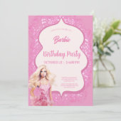 ピンクドールガールバースデーパーティー 招待状 (スタンド正面)