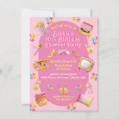 ピンクドールトイズスランバースリープバーバースデーパーティー 招待状 (正面)