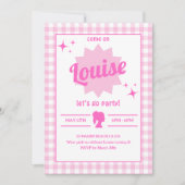 ピンクドールパーティーガール誕生日招待状 招待状 (正面)